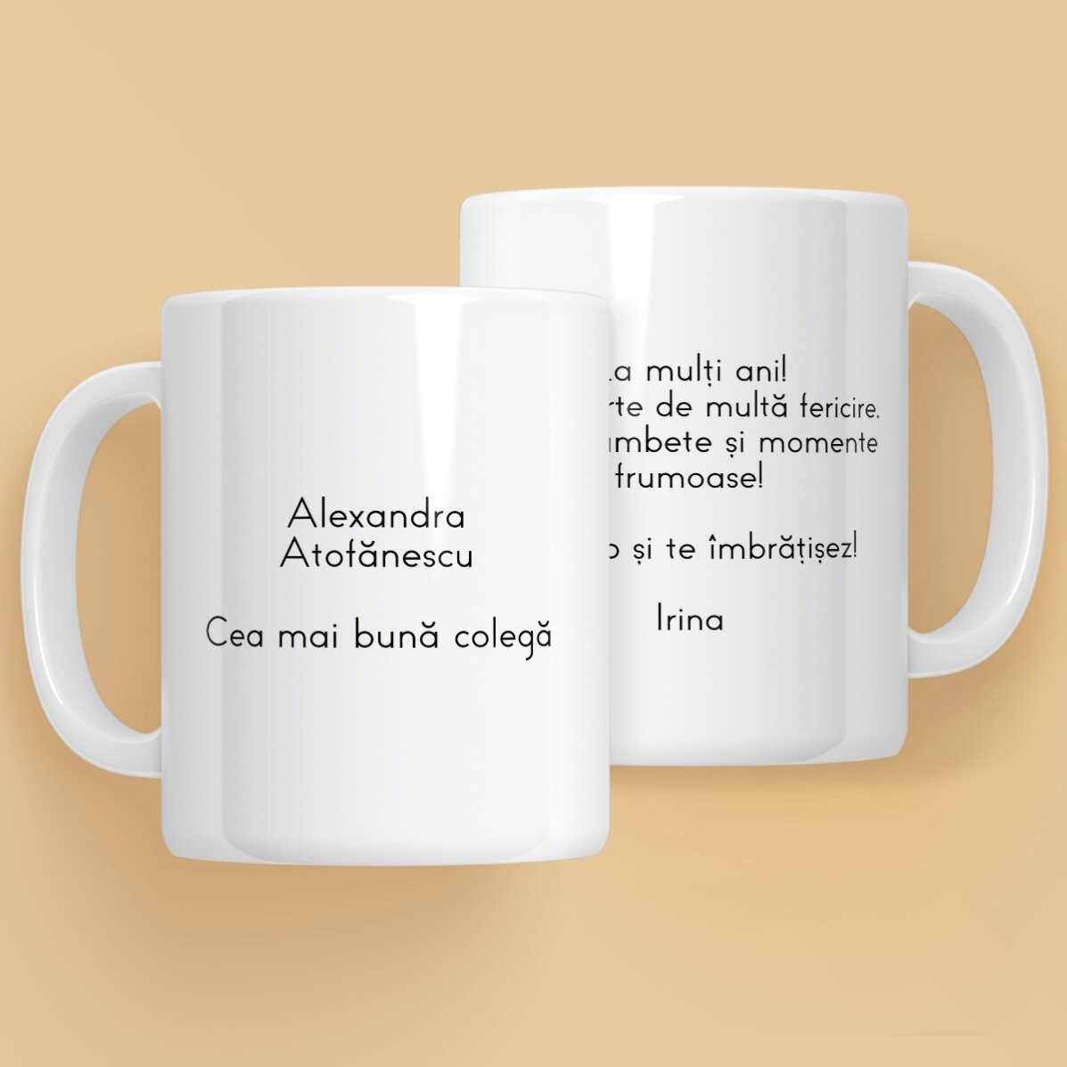 Személyre szabott pohár, elöl-hátul szöveggel