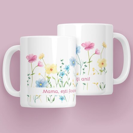 Cană personalizată cu text - Flowers