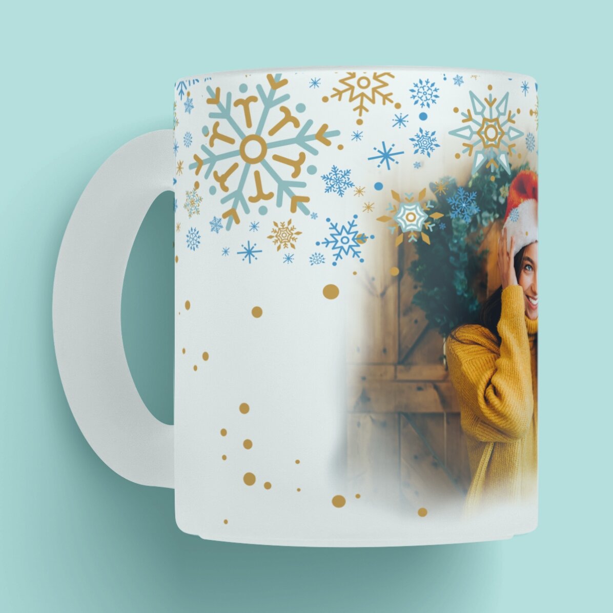 Cană sticlă mată personalizată cu text - Frosted