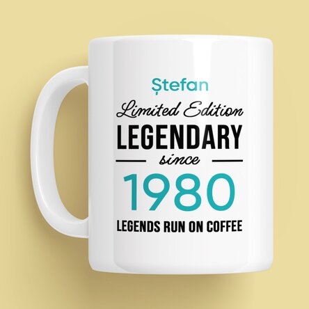 Cană personalizată cu text - Legendary
