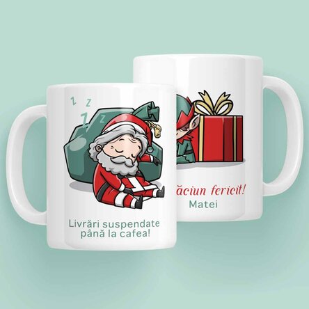 Cană personalizată cu text - Livrări suspendate