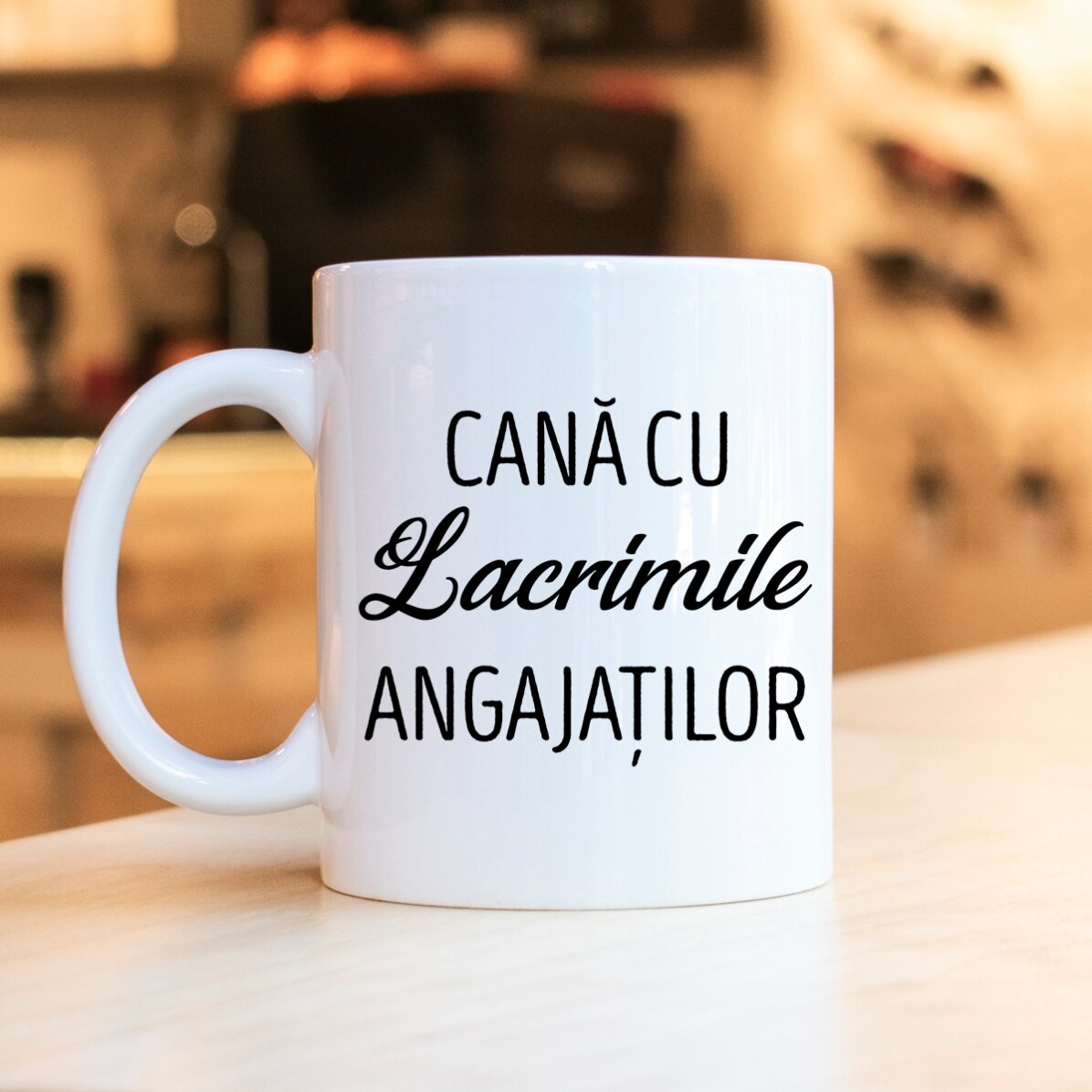 Cană personalizată cu text - Lacrimile angajaților