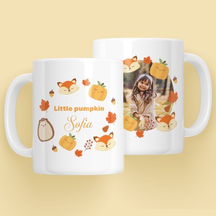 Cană personalizată cu text pentru copii - Little pumpkin