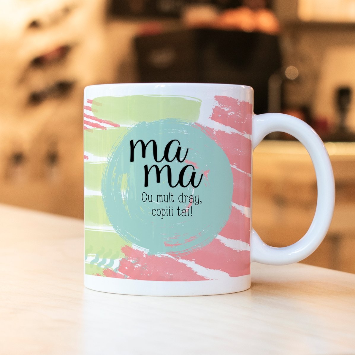 Cană personalizată cu text pentru mama - Pastel