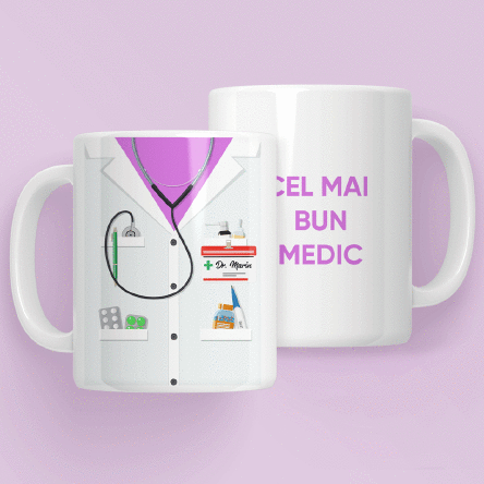 Cană personalizată cu text - Pentru medici/doctori