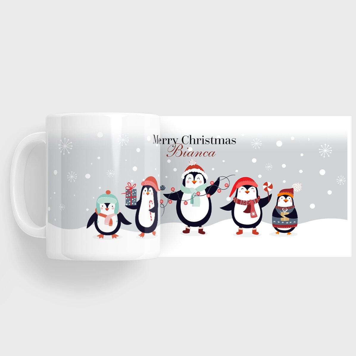 Cană personalizată cu text - Pinguini