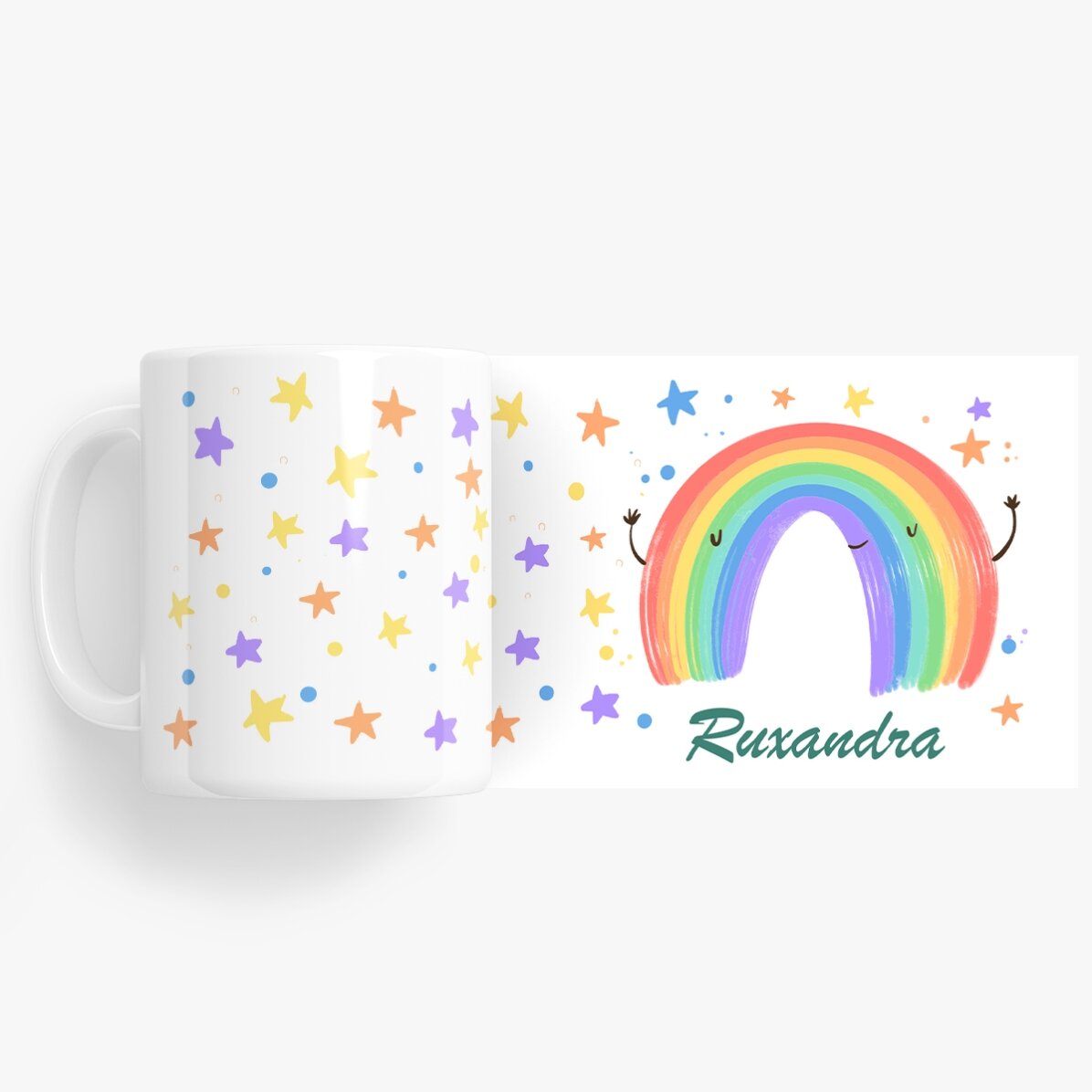 Cană personalizată cu text - Rainbow