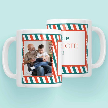 Cană personalizată cu text și o poză - Crăciun fericit!