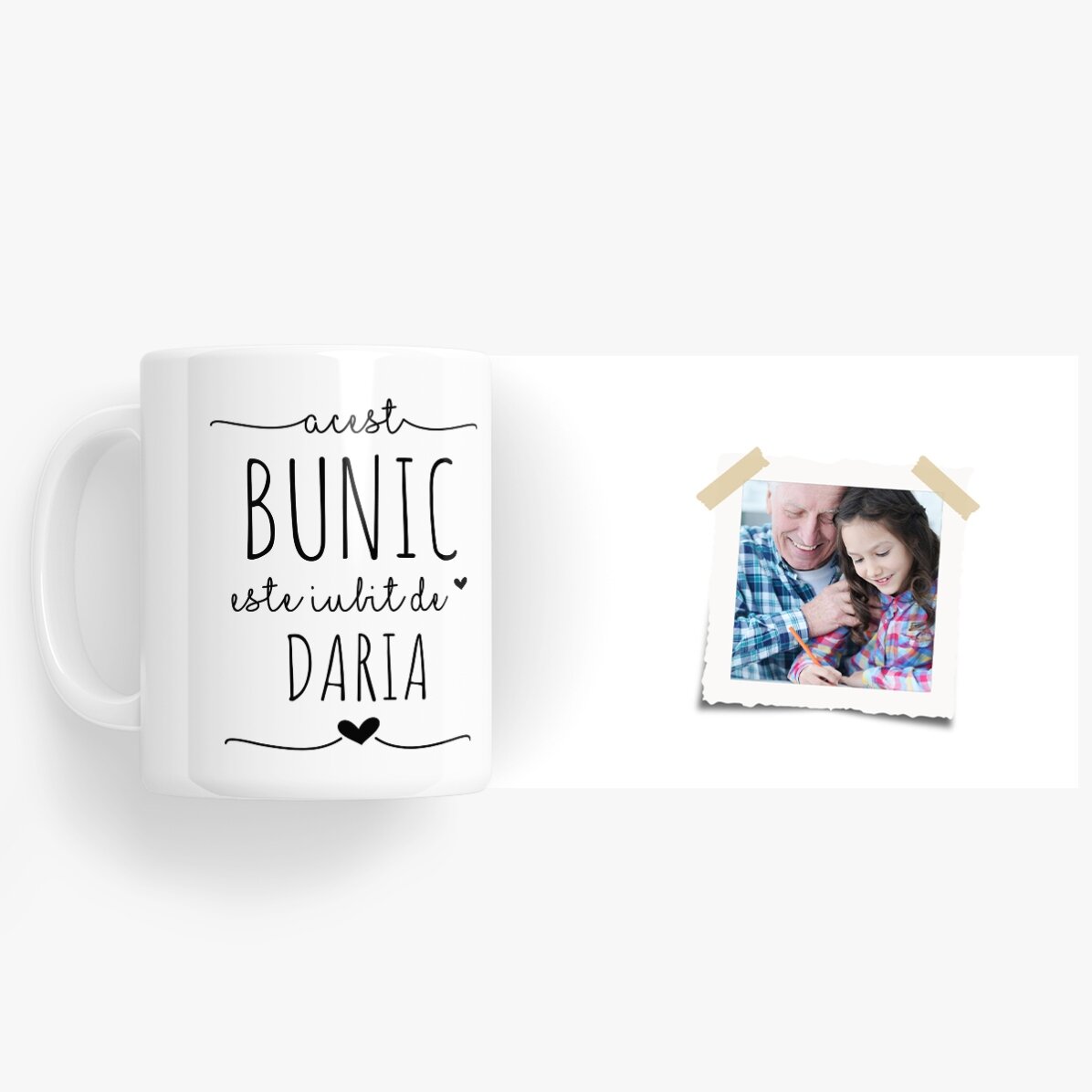 Cană personalizată cu text și poză - Bunicul iubit