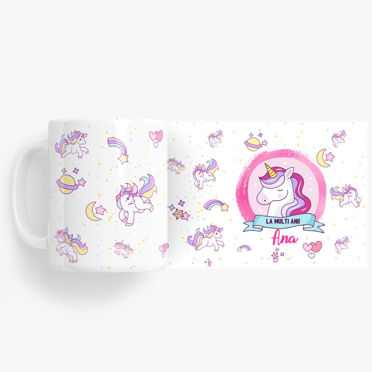 Cană personalizată cu text - Unicorni