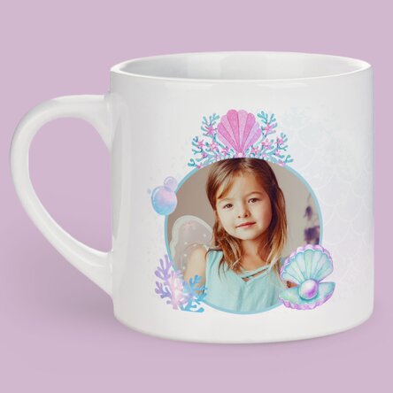 Cană personalizată pentru copii cu poză și mesaj - Sirenă
