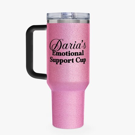 Cană termos cu mâner și pai personalizată - Emotional Support
