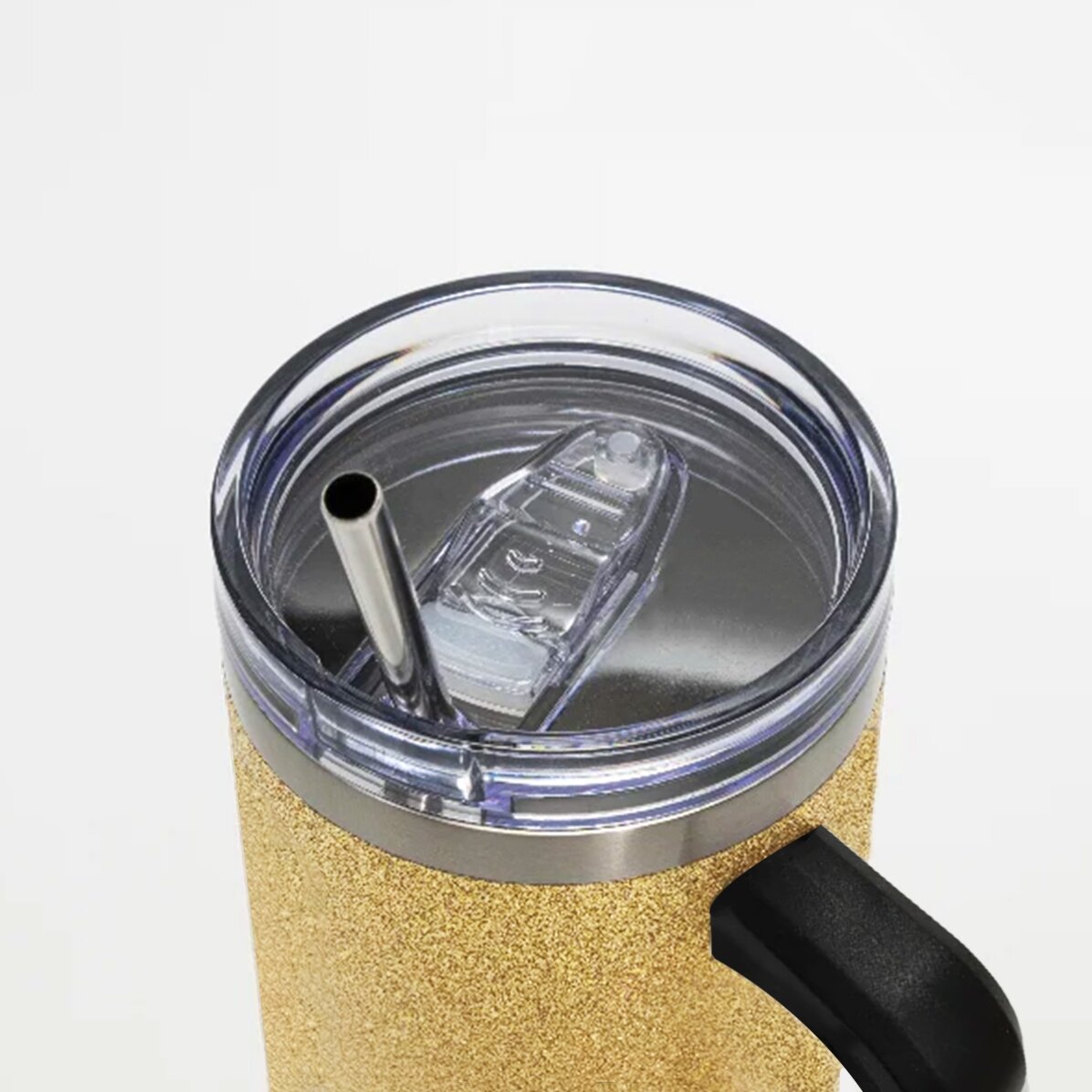 Cană termos FC Rapid cu mâner și pai personalizată cu logo și mesaj