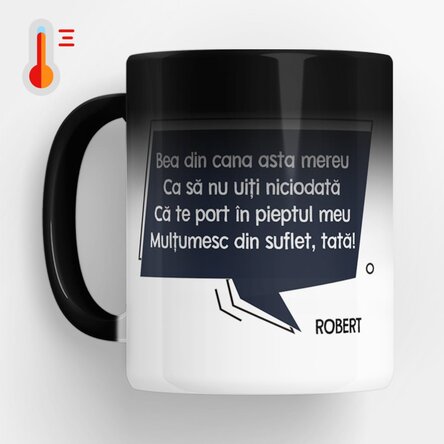  Cană termosensibilă personalizată cu mesaj pentru tata x Flick