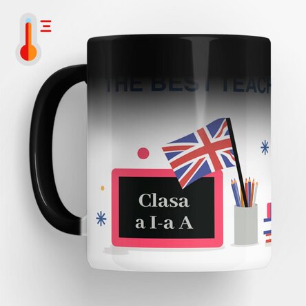 Cană termosensibilă personalizată cu mesaj - Profesoară de Engleză