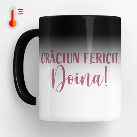 Cană termosensibilă personalizată cu nume - Christmas Princess Blue