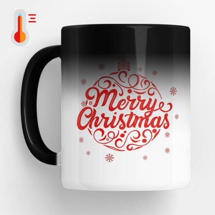 Cană termosensibilă personalizată cu nume - Glob Merry Christmas