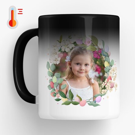 Cană termosensibilă personalizată cu nume și poză - Cute Easter