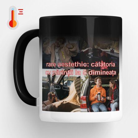 Cană termosensibilă personalizată cu poze și text - Rare aestethic
