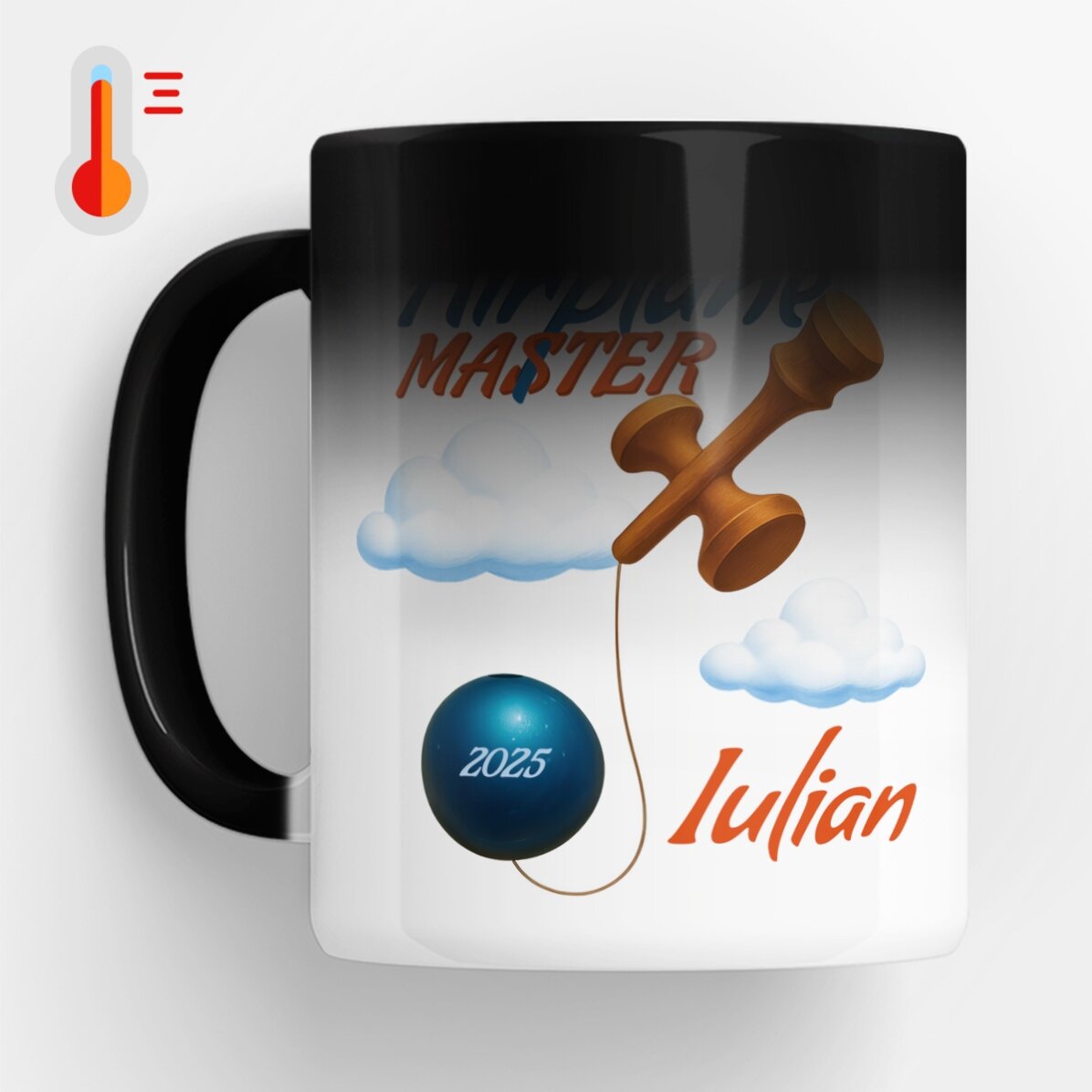 Cană termosensibilă personalizată cu text - Airplane Master