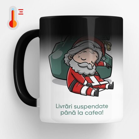  Cană termosensibilă personalizată cu text - Livrări suspendate