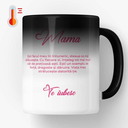 Cană termosensibilă personalizată cu text - Lovely mother