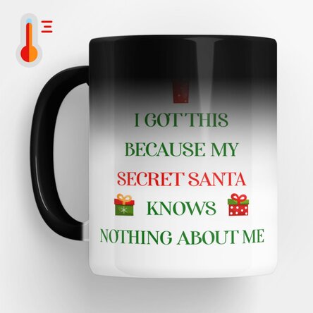 Cană termosensibilă personalizată cu text - Secret Santa