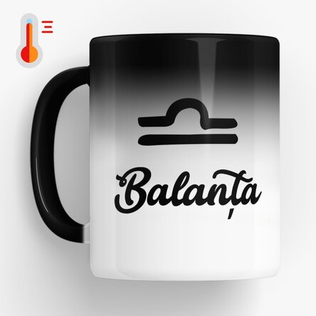 Cană termosensibilă zodiac personalizată cu text - Balanță 