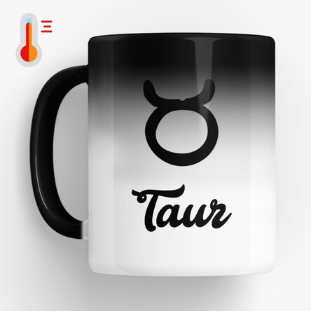 Cană termosensibilă zodiac personalizată cu text - Taur