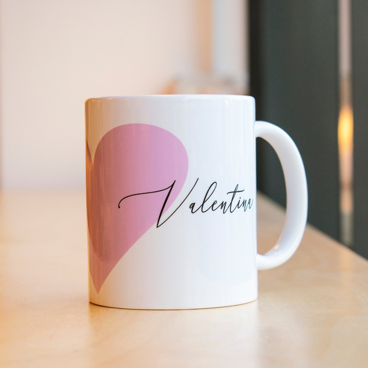 Căni pentru cuplu cu text - model inimă