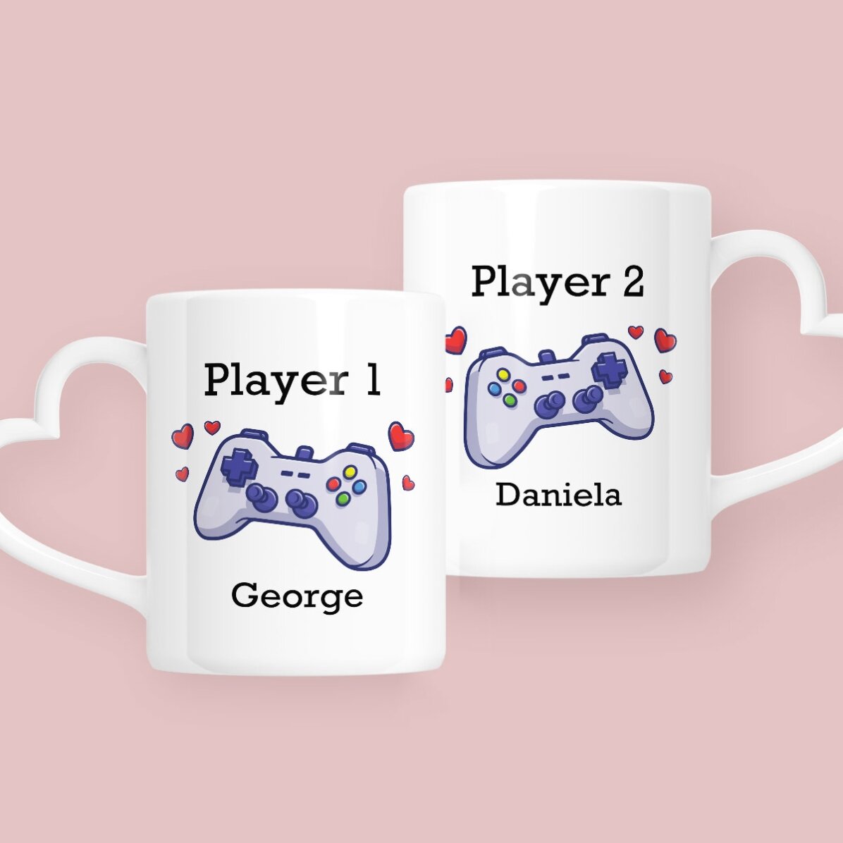 Cani pentru cuplu personalizate cu text  - Level up