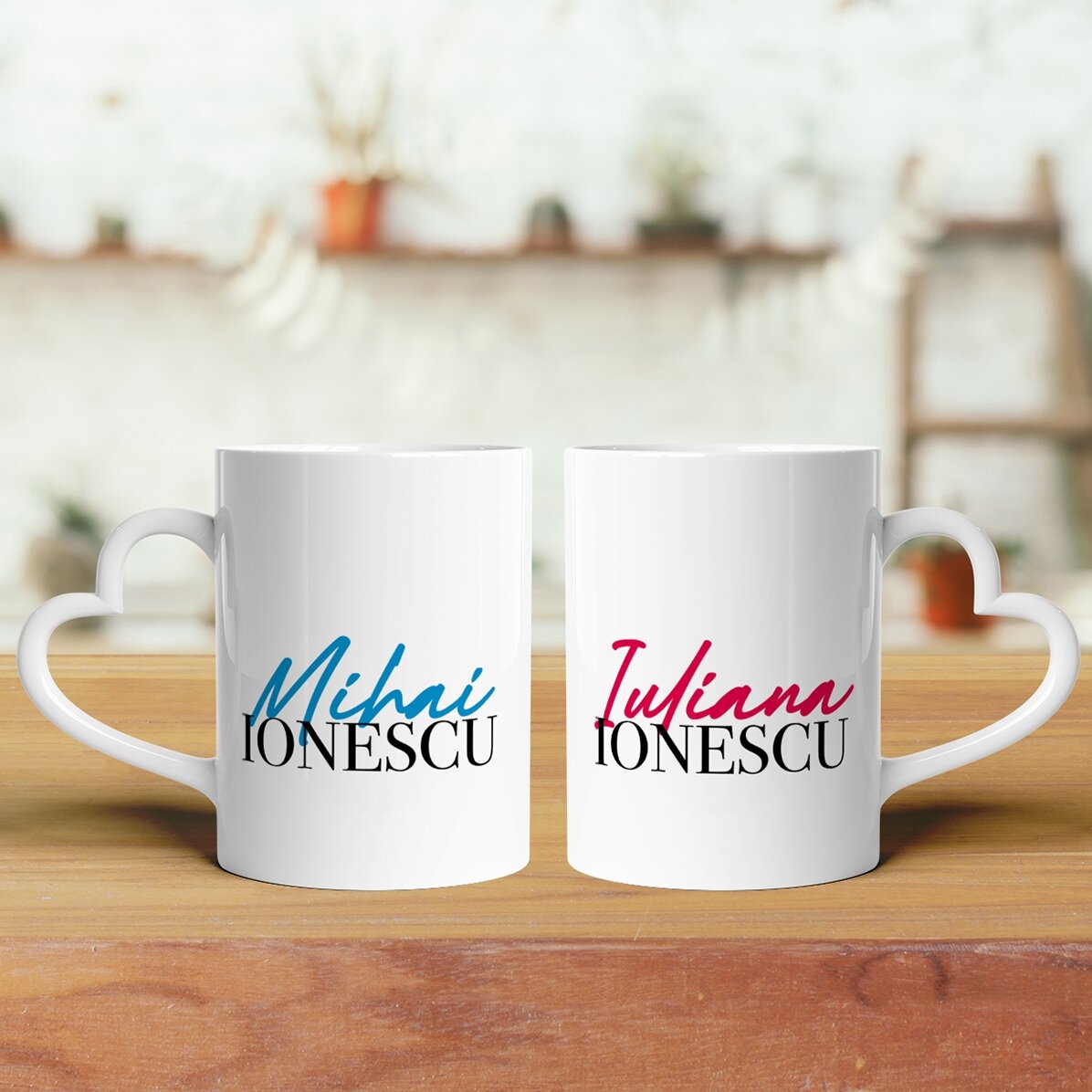 Cani pentru cuplu personalizate cu text  - The Boss & The Real Boss