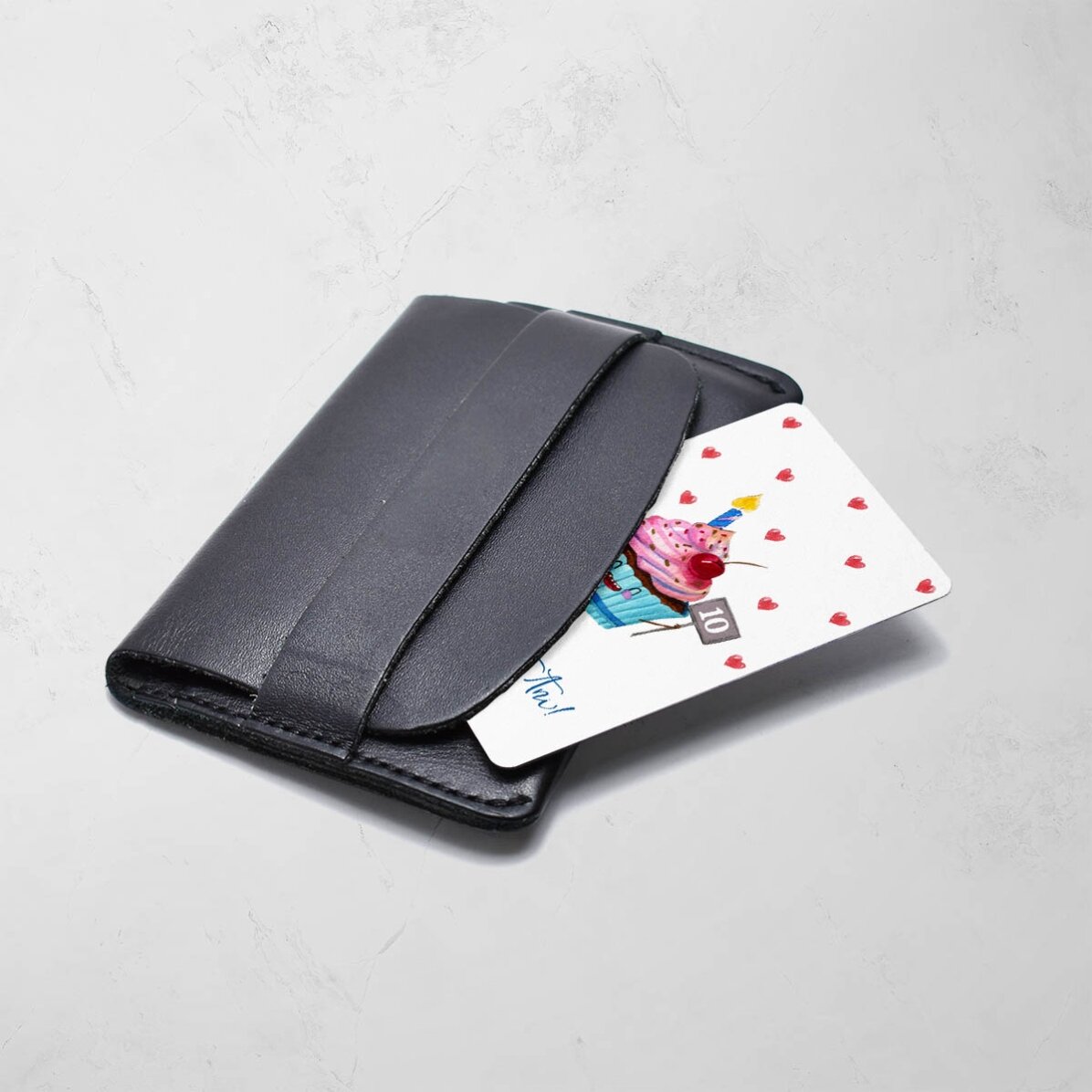 Card aluminiu personalizat față-verso cu mesaj și o fotografie - Cupcake