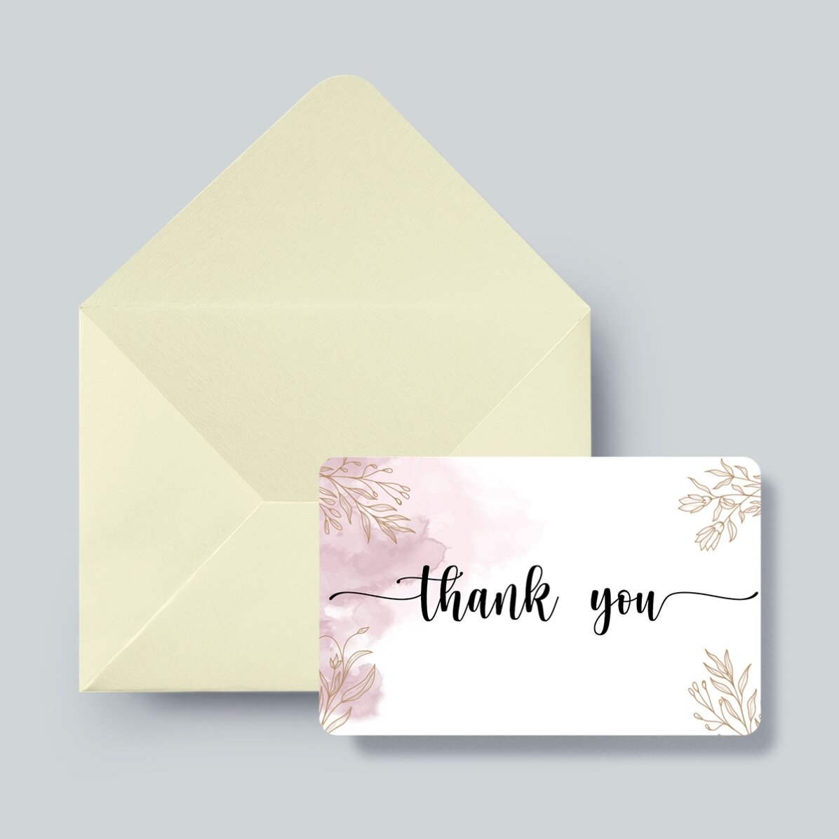 Card aluminiu personalizat față-verso cu mesaj - Thank you