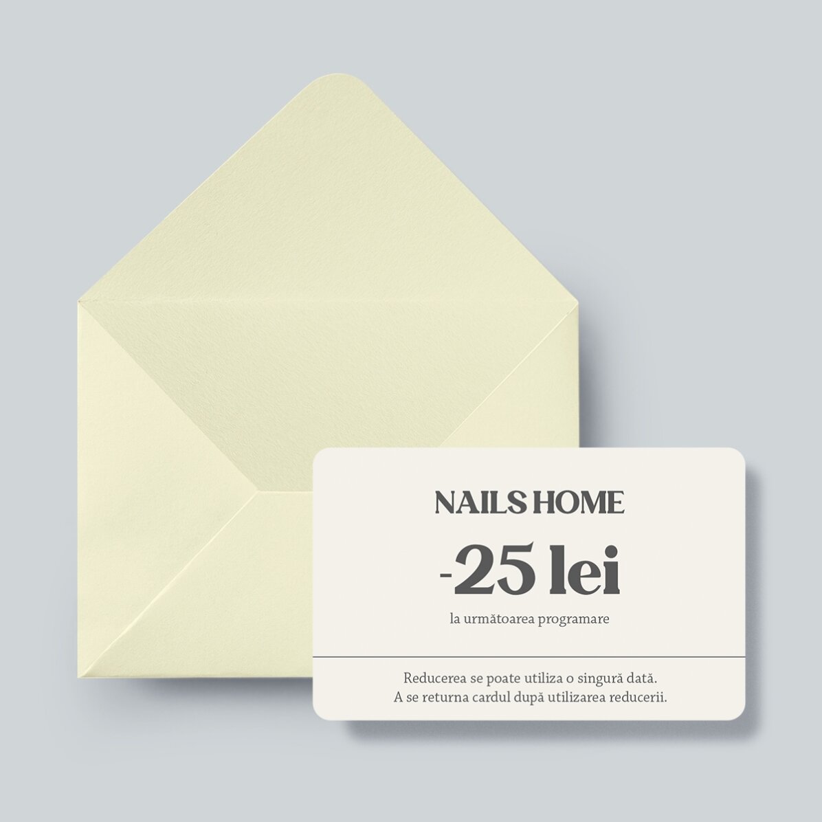 Card aluminiu personalizat față-verso cu text și cod QR - Nail Artist