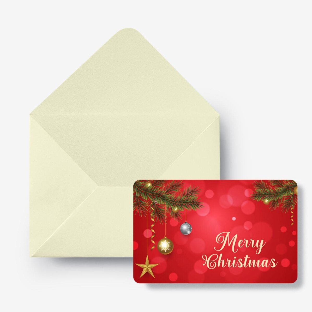 Card aluminiu răzuibil personalizat față-verso cu mesaj și logo - Merry Christmas