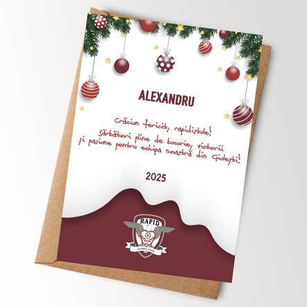 Card FC Rapid personalizat cu text - Christmas card