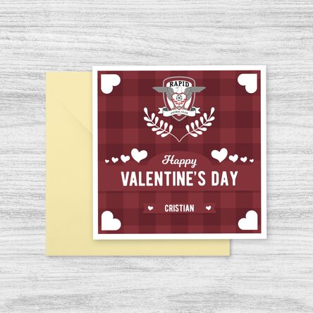 Card FC Rapid personalizat cu text - Happy Valentine