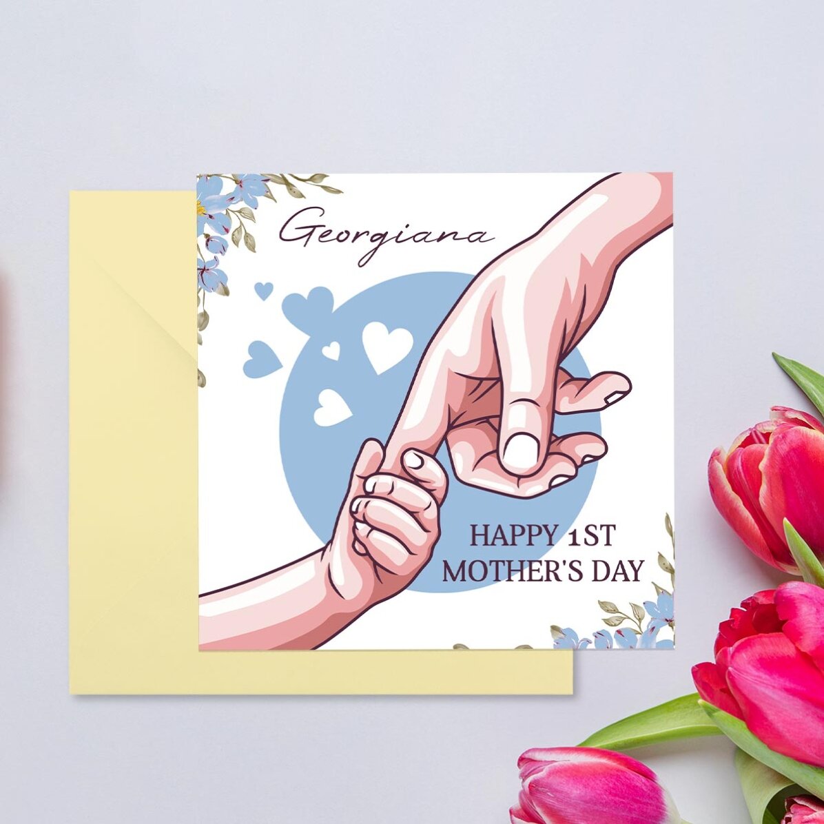 Card pătrat personalizat cu text - Mama