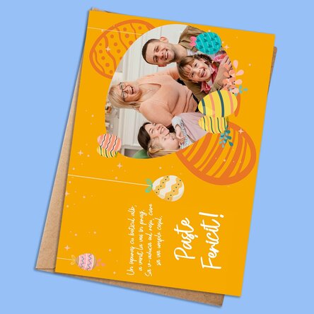 Személyre szabott kártya szöveggel és fotóval - Húsvéti tojás