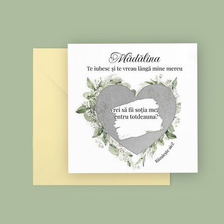 Card răzuibil personalizat cu mesaj - Cerere în căsătorie