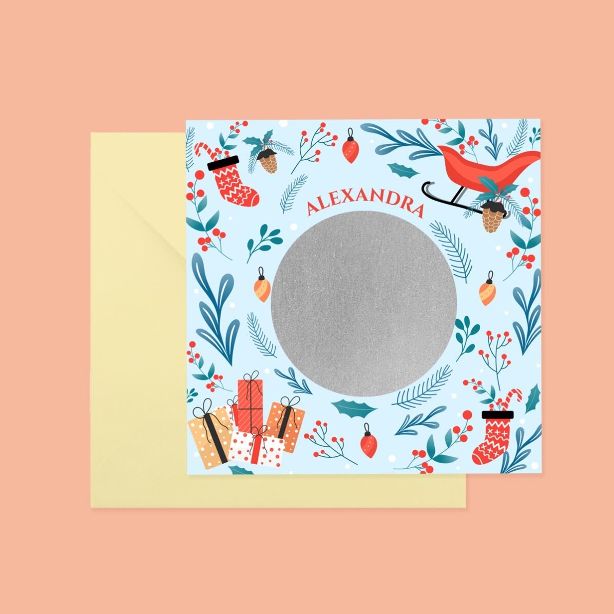 Card răzuibil personalizat cu mesaj - Crăciun