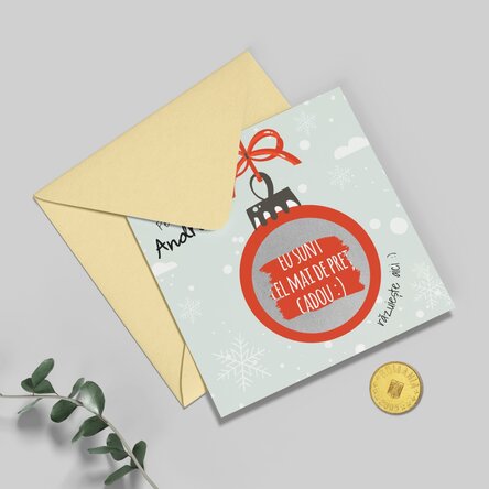 Card răzuibil personalizat cu mesaj de Crăciun