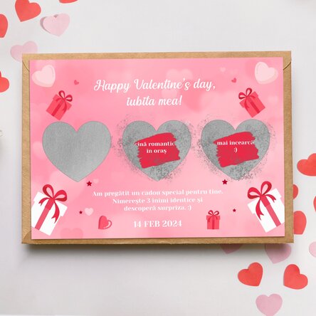 Card răzuibil personalizat cu mesaj - Dragoste
