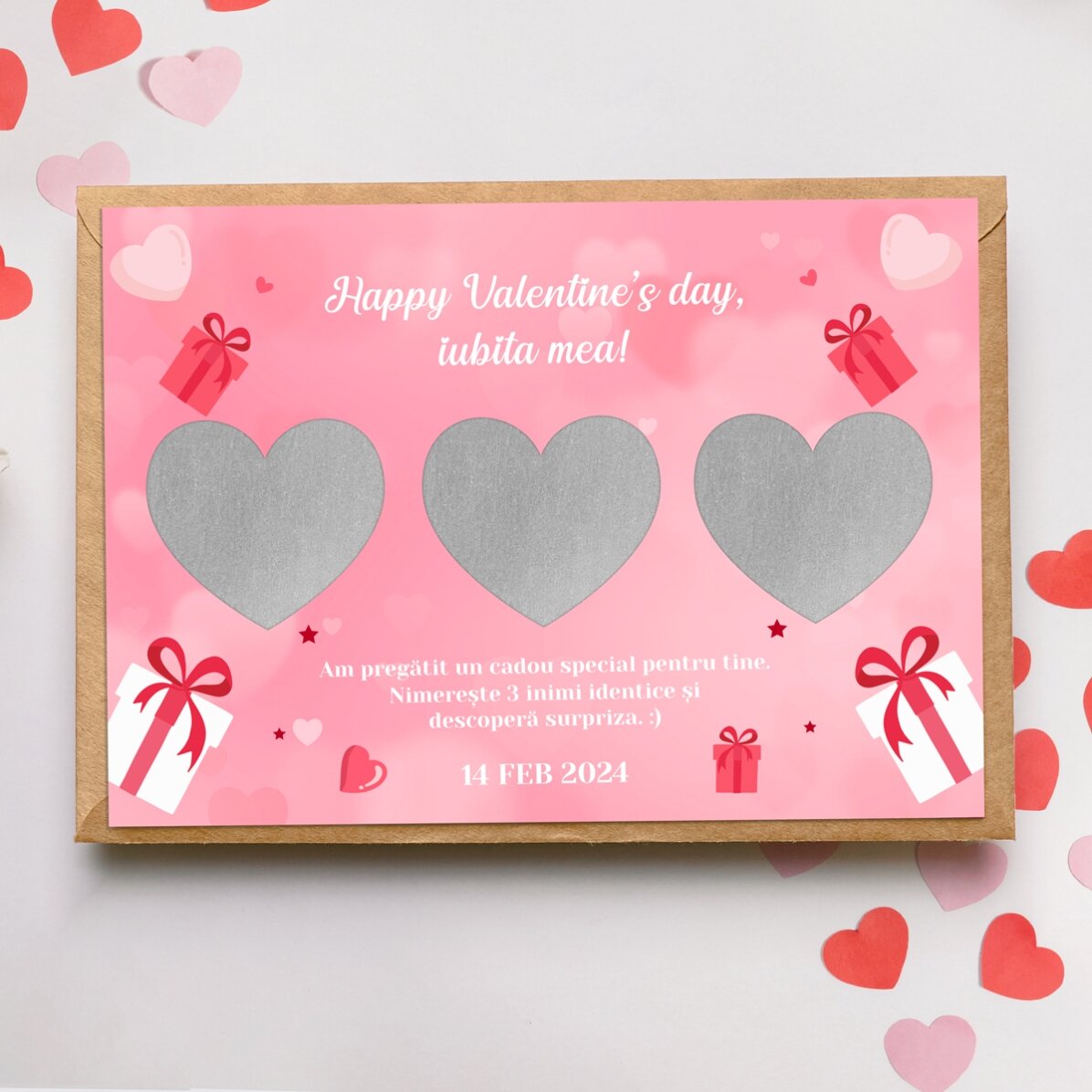 Card răzuibil personalizat cu mesaj - Dragoste