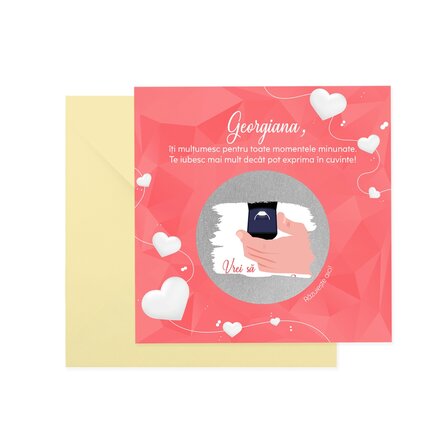 Card răzuibil personalizat cu text - Cerere în căsătorie