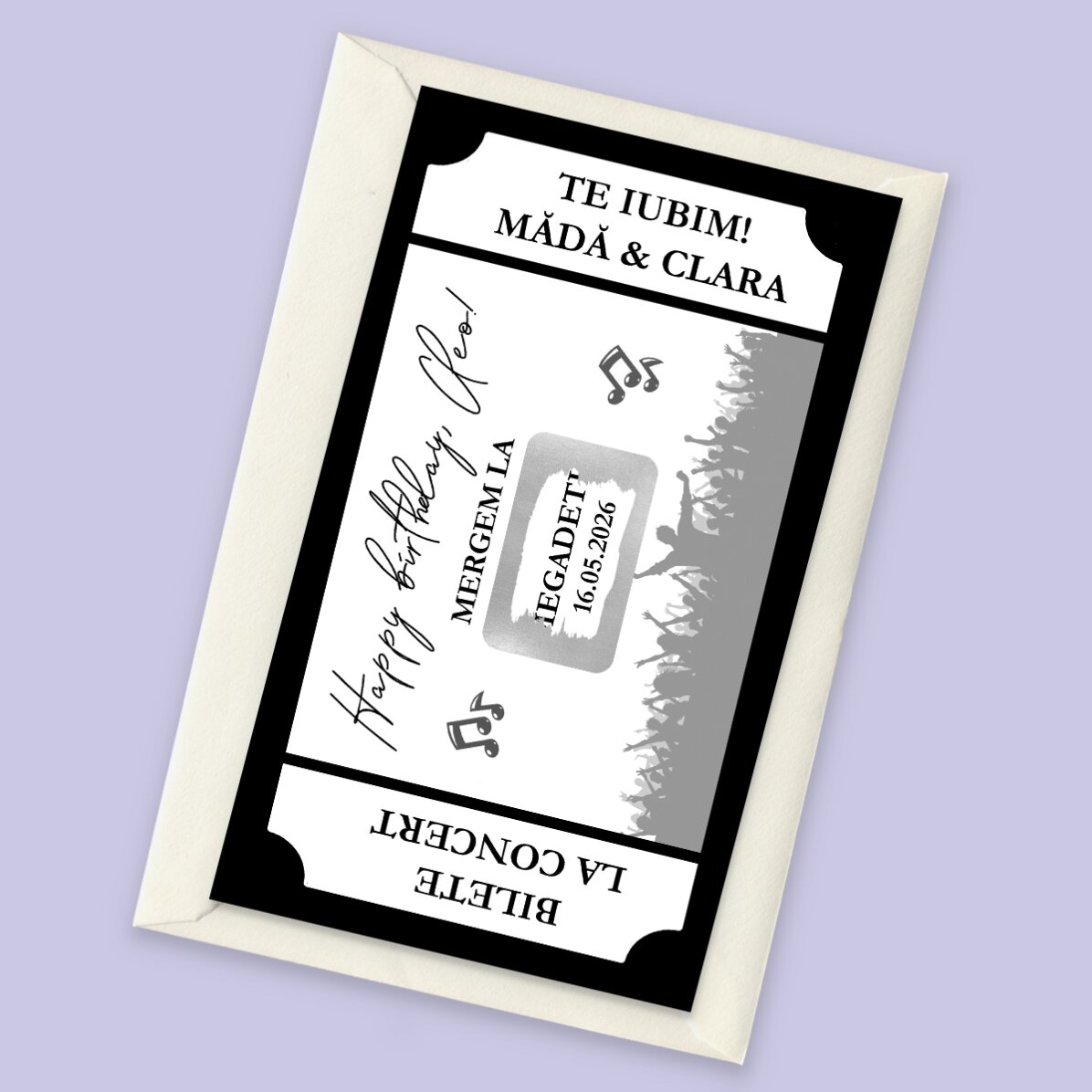 Card răzuibil personalizat cu text - Concert