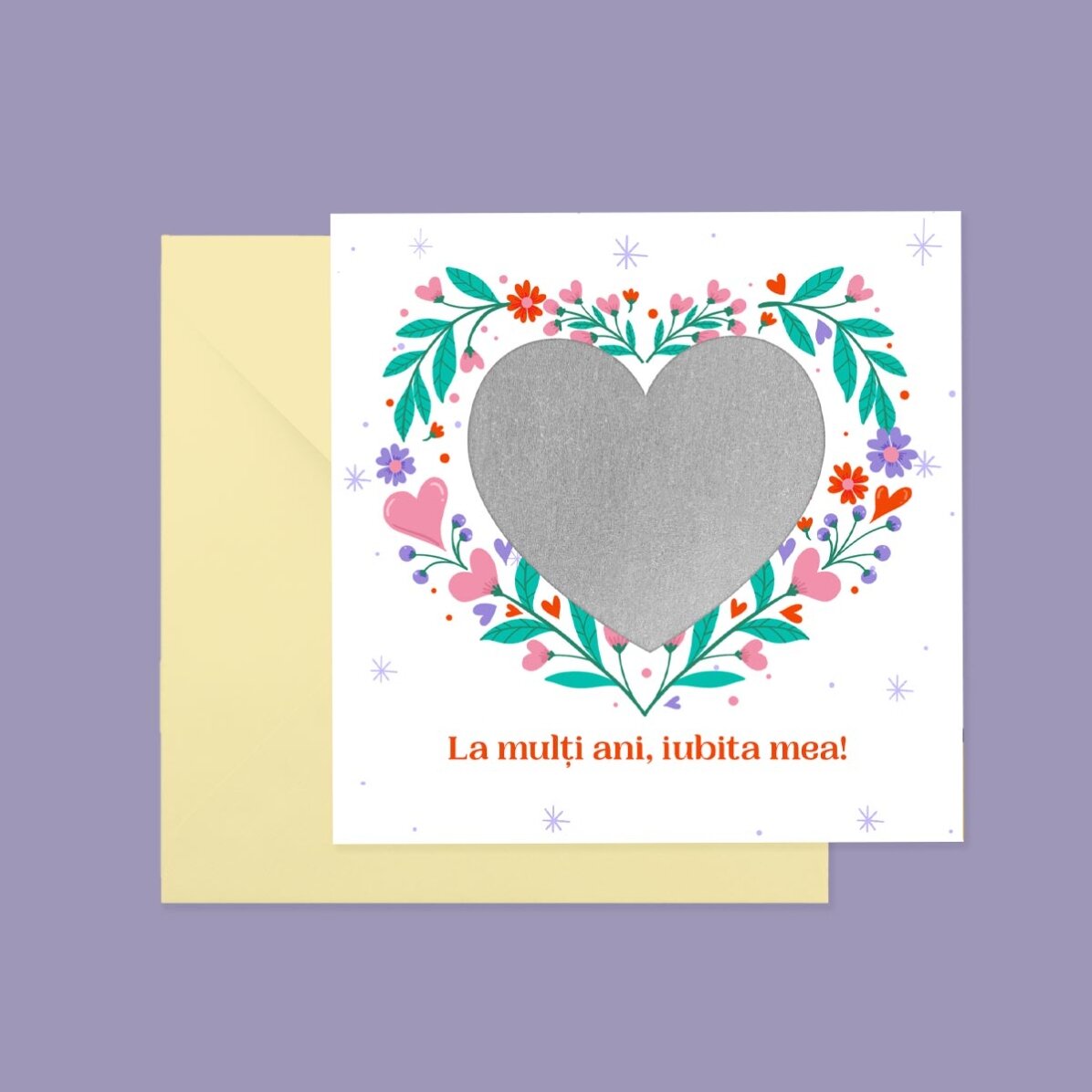 Card răzuibil personalizat cu text - Love