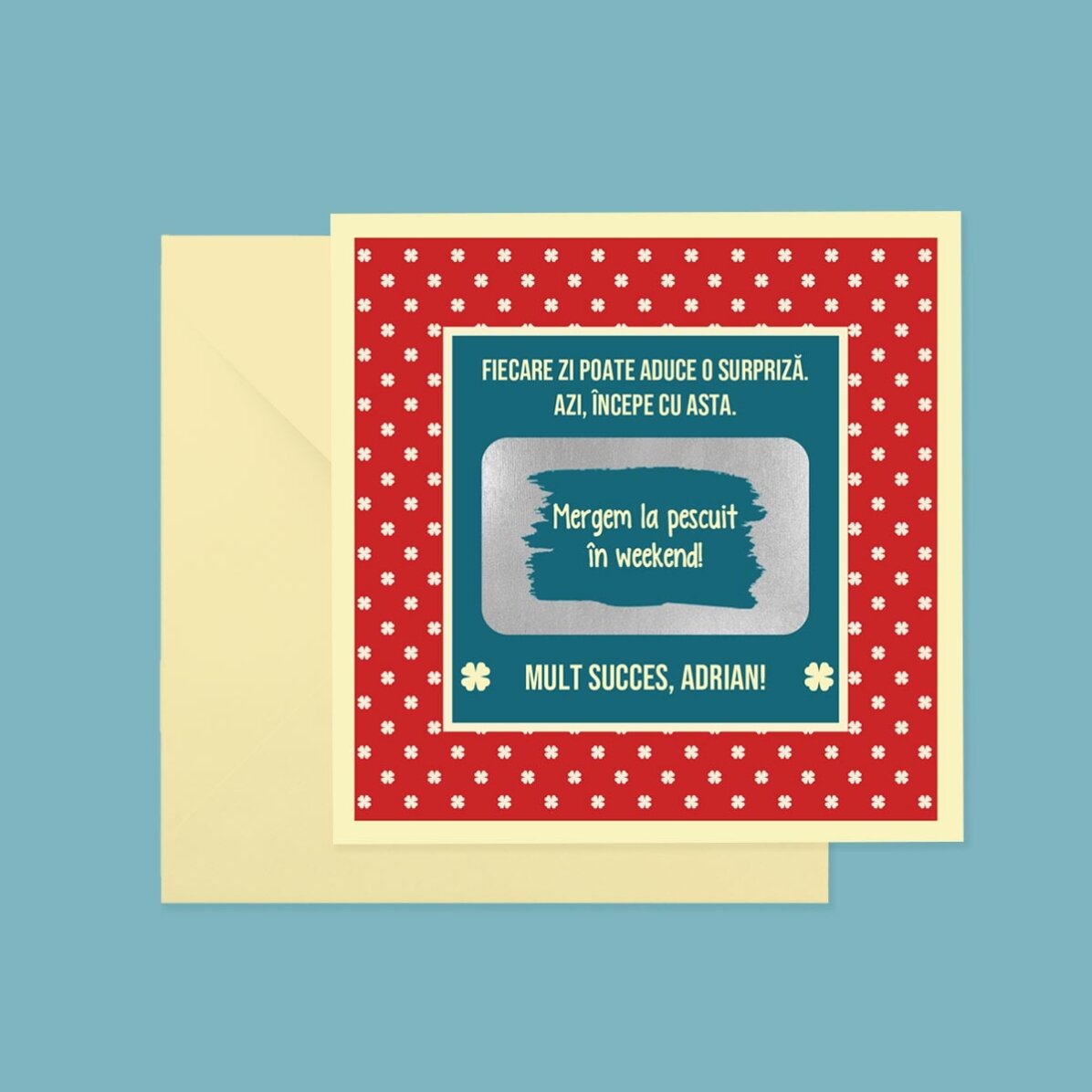 Card răzuibil personalizat cu text - Noroc