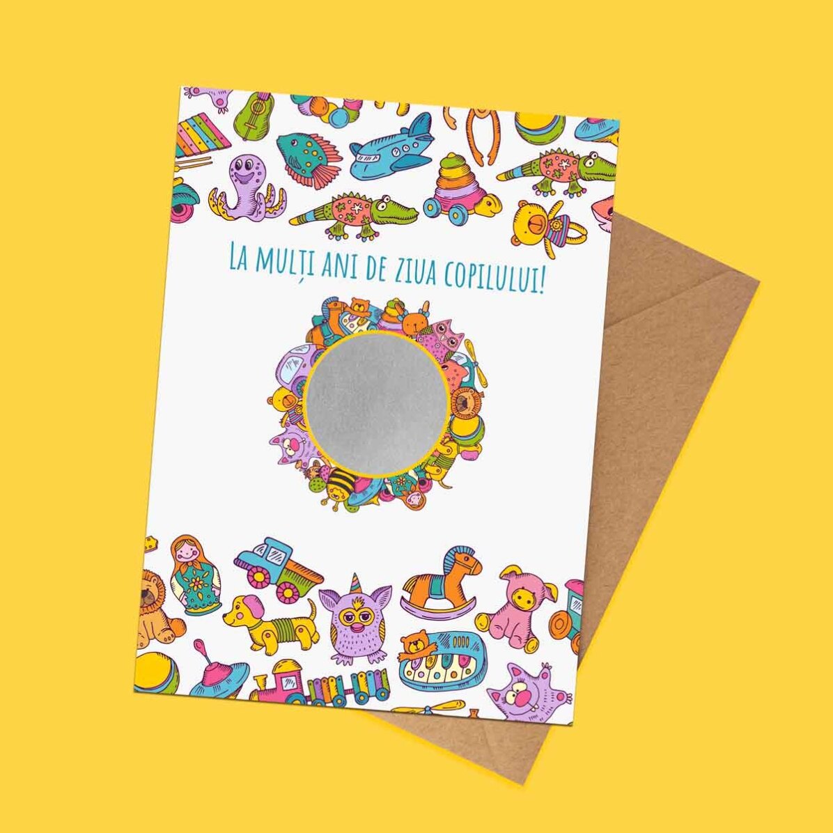 Card răzuibil personalizat cu text pentru copii - Kids